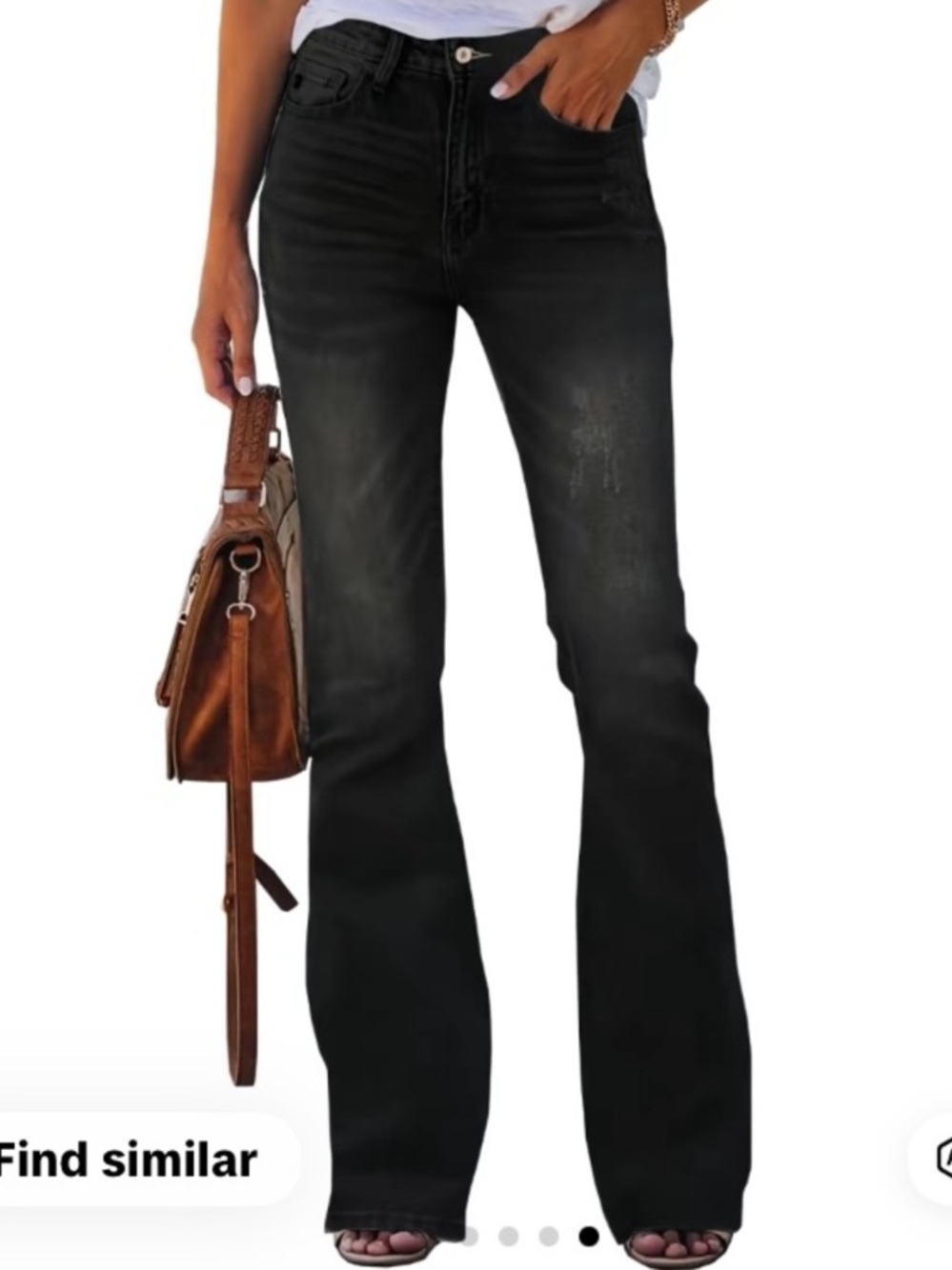 TikTok Trending FlowyAir High-Waist Black Flare Super Stretchy Jeans